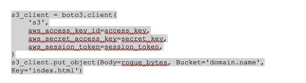 Figure 6 Example code Extracted from boto3