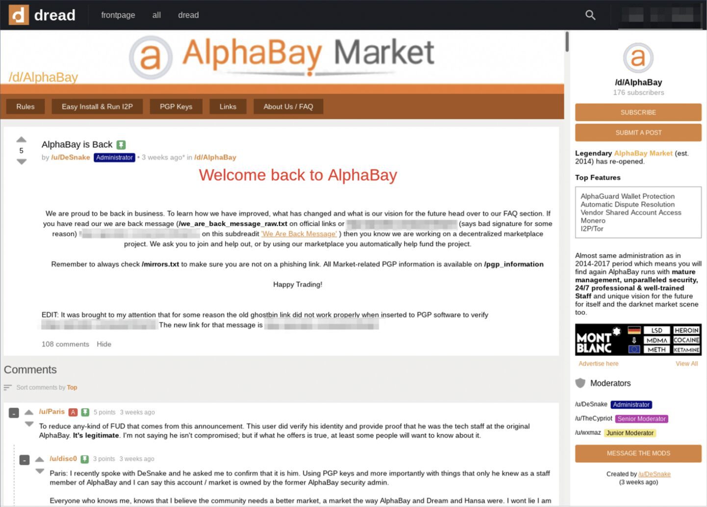 AlphaBay Marketplace Returns | DarkOwl