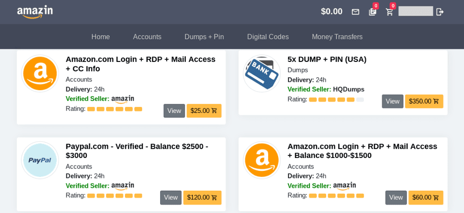 Figure 2: Amazin Market’s Homepage