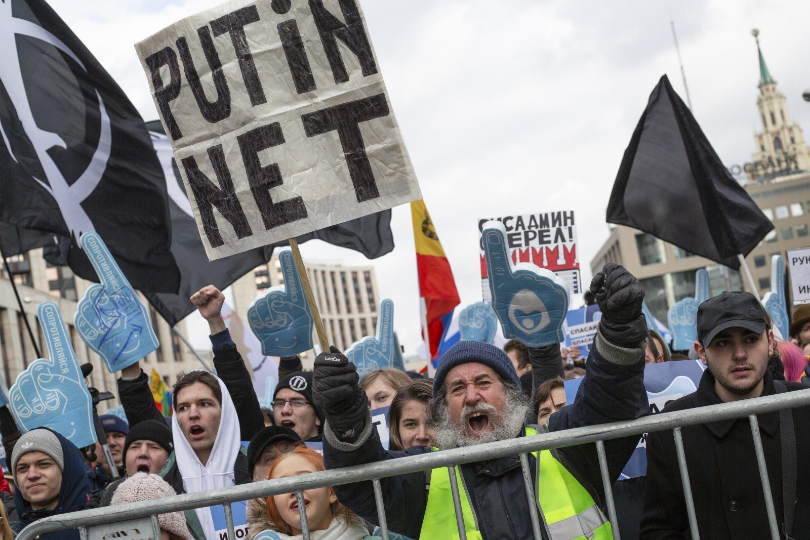 Russian Protests against the Sovereign Internet Law (Source: Associated Press)