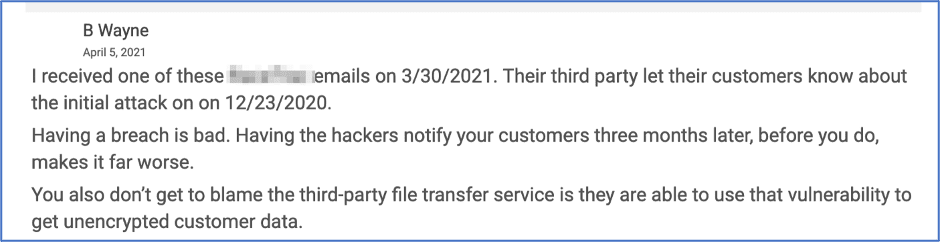 Figure 4: Source: https://krebsonsecurity.com/2021/04/ransom-gangs-e-mailing-victim-customers-for-leverage/