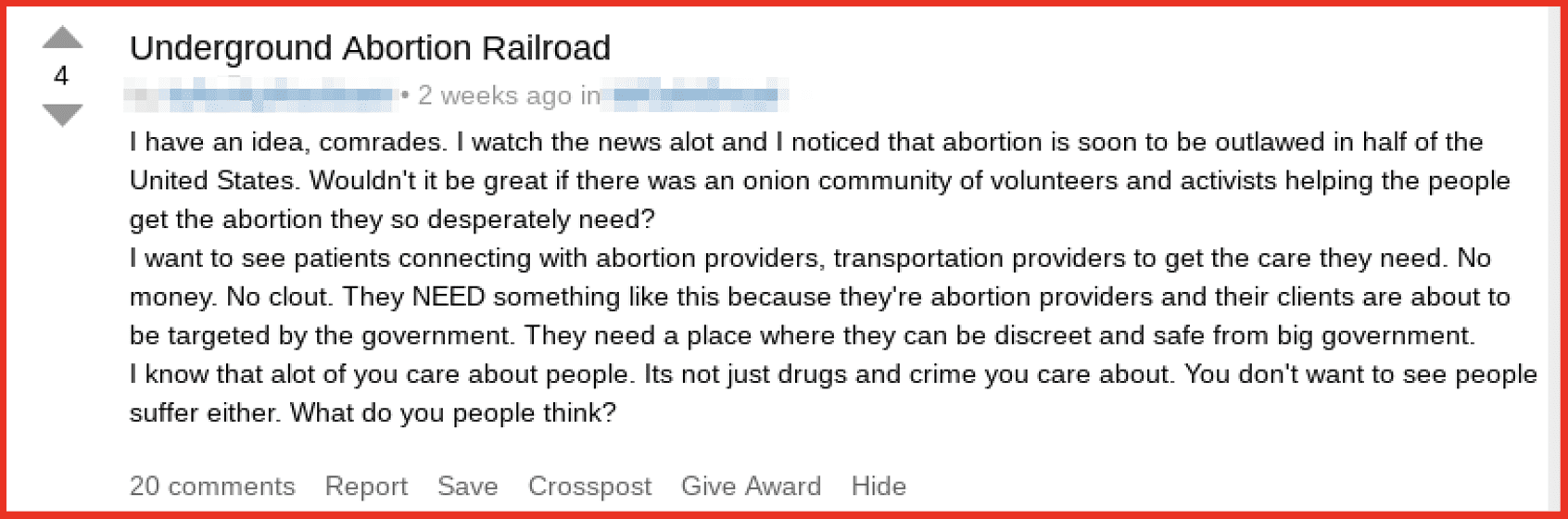 Underground Abortion Railroad