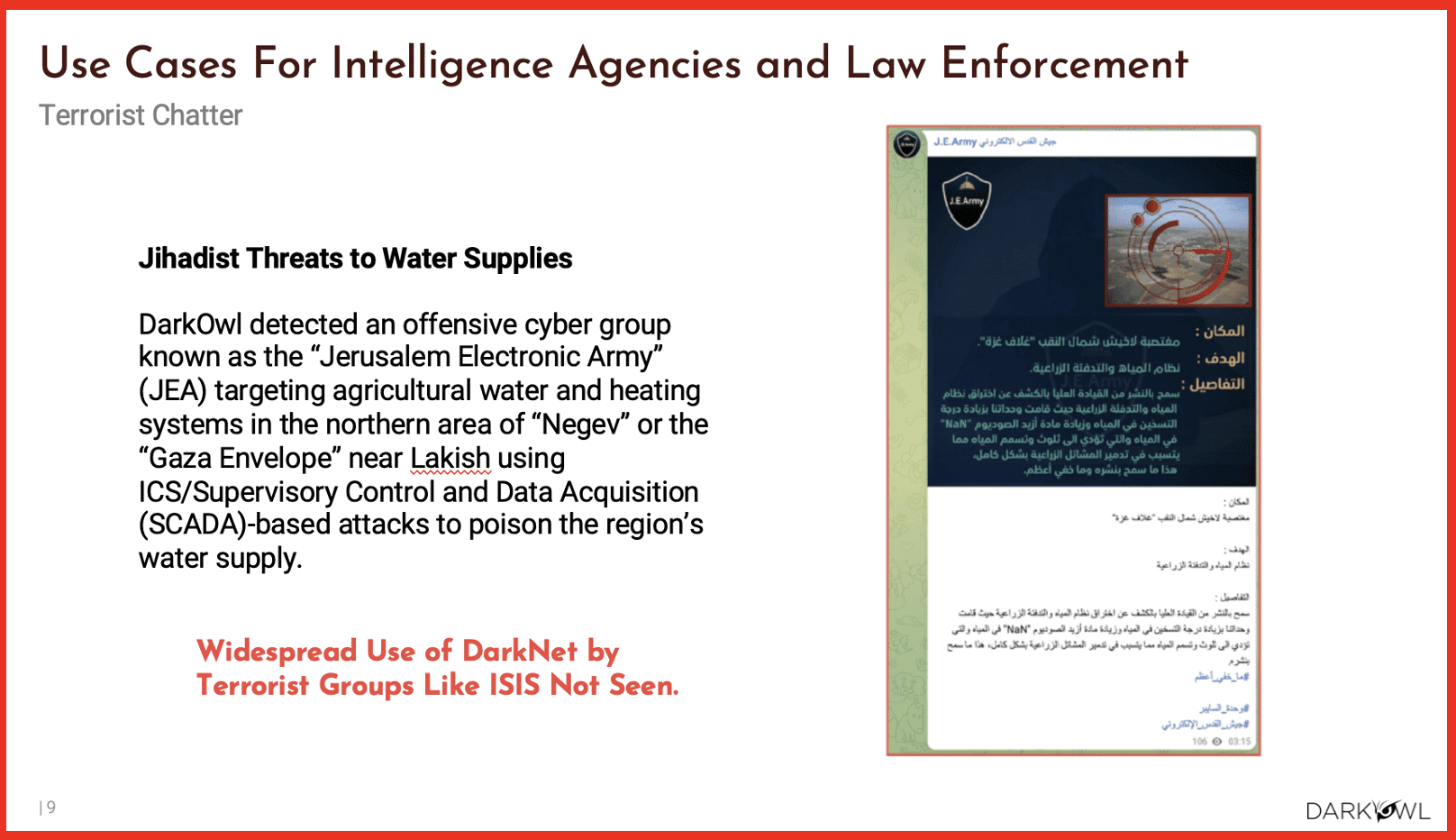 Darknet Data Use Cases: Intelligence Agencies