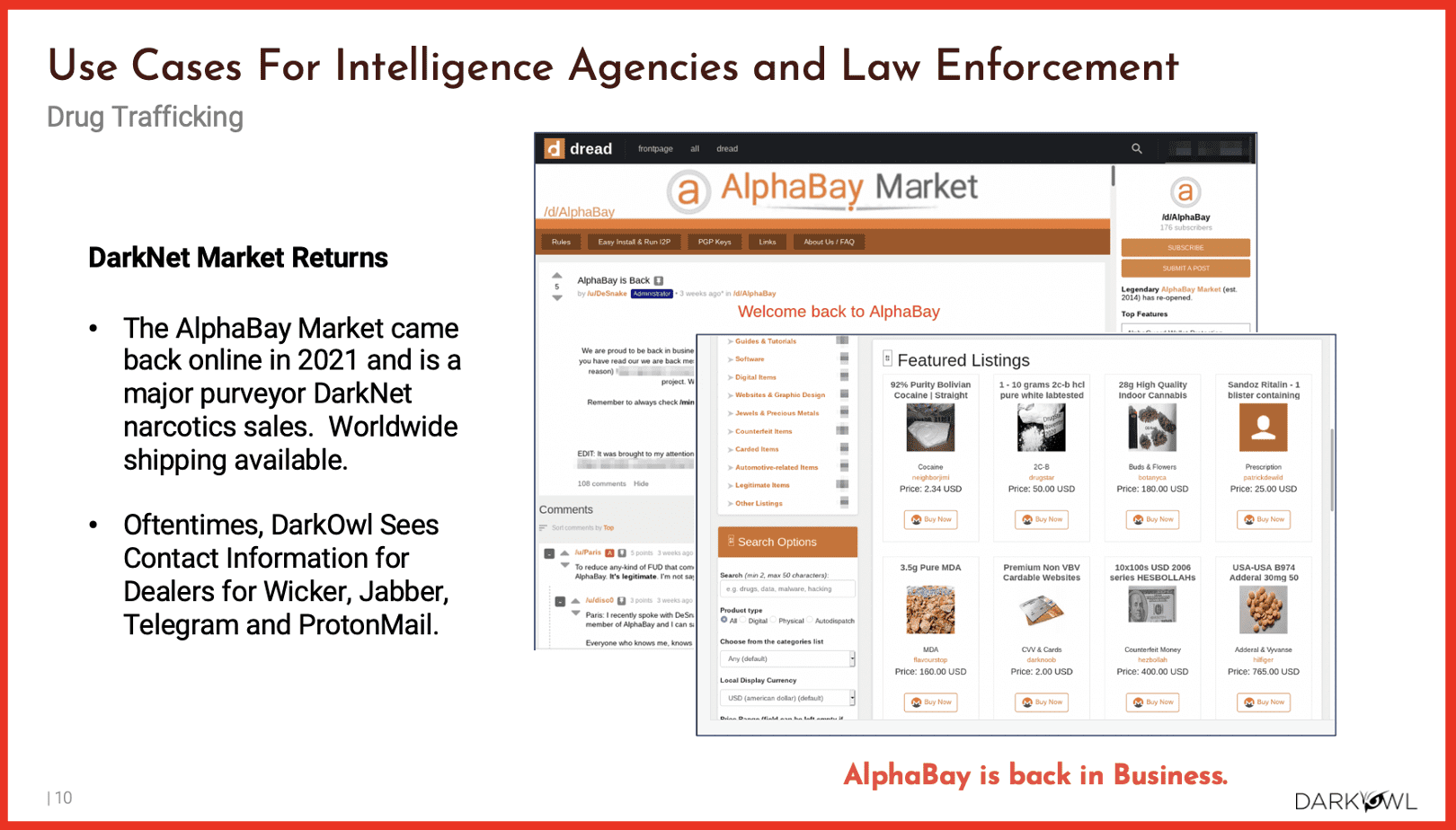 Darknet Data Use Cases: Intelligence Agencies